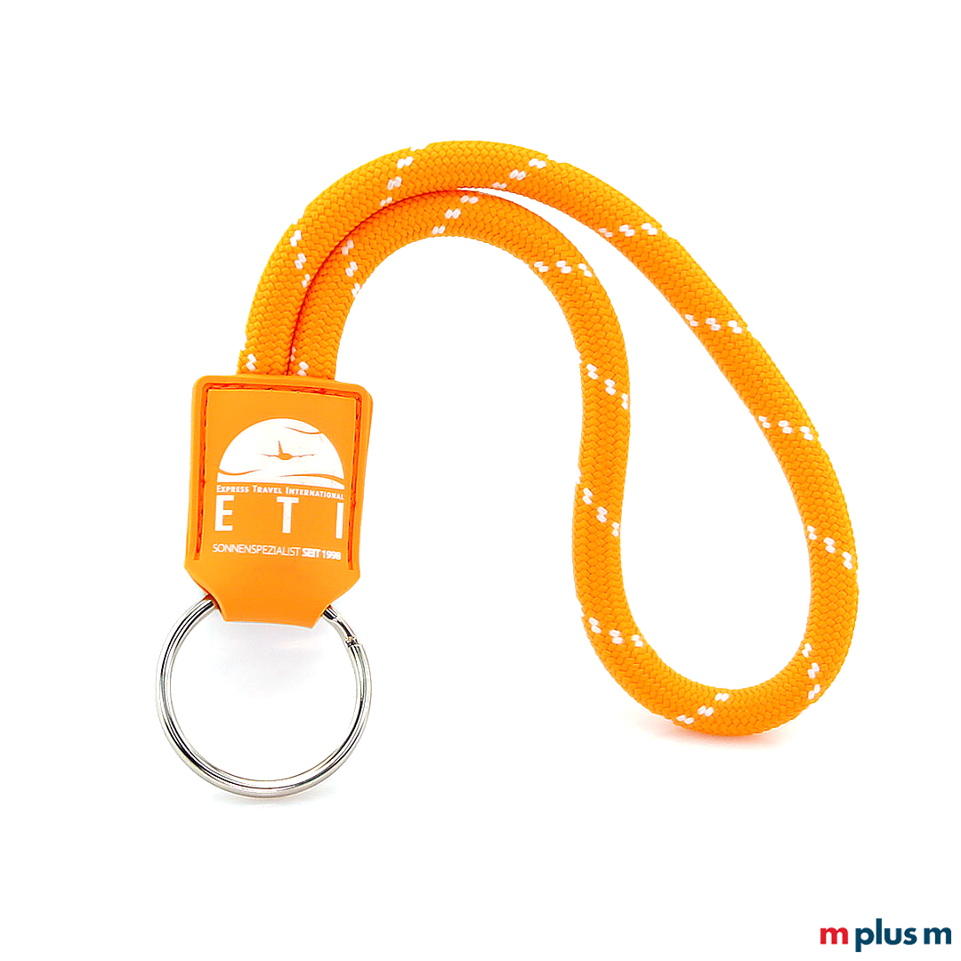Orangenen Schlüsselanhänger mit Logo-Druck 