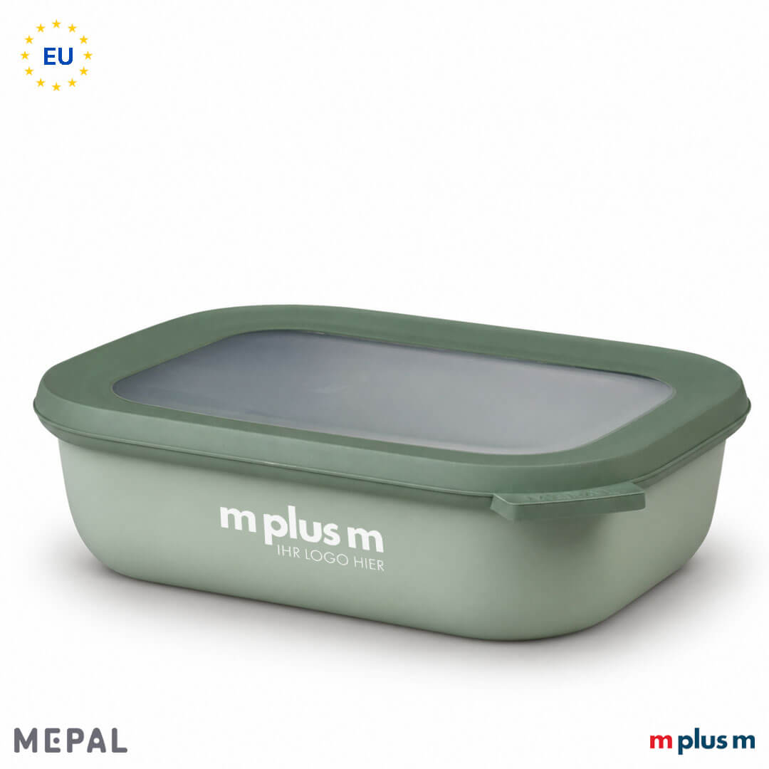 Mepal Cirqula 1000ml Box in Nordic Sage (Grün) mit Logo bedrucken