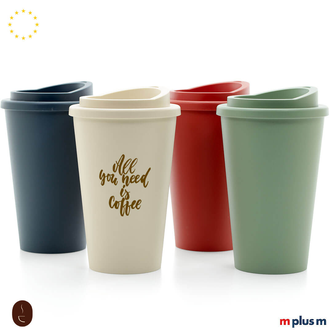 Schöner Mehrweg Coffee To Go Thermobecher. Günstig und gut zu bedrucken