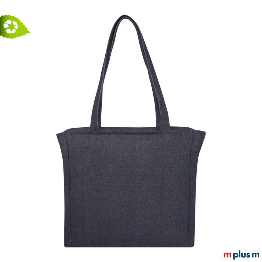 Große Recycling ♻️ Stofftasche Frida in Farbe Denim Große Recycling ♻️ Stofftasche Frida in Farbe Denim als Werbetasche mit Logo Druck