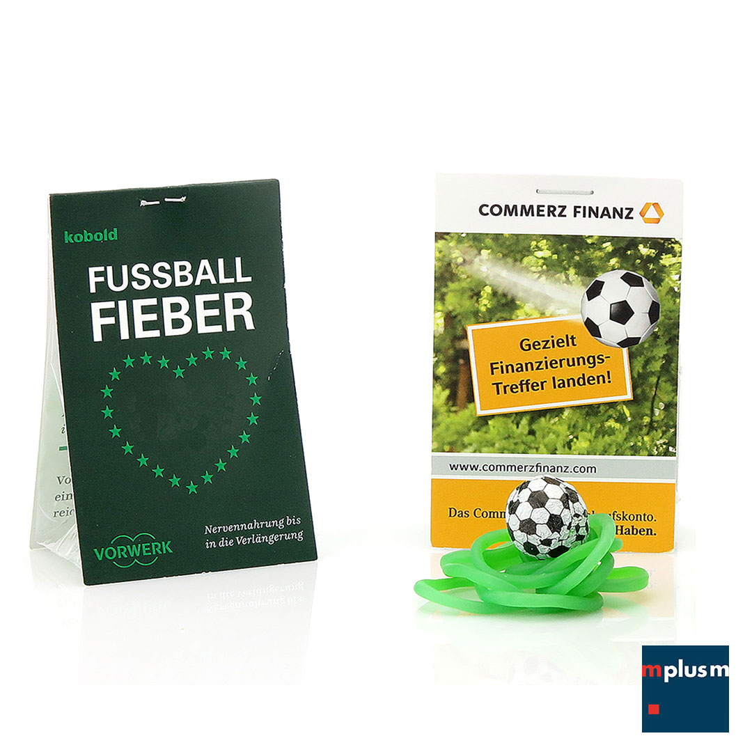 Fußball Gummischnüre mit Ihrer Werbung oder Ihrem Logo zu bedrucken. Hergestellt in Deutschladn und individuell befüllt.
