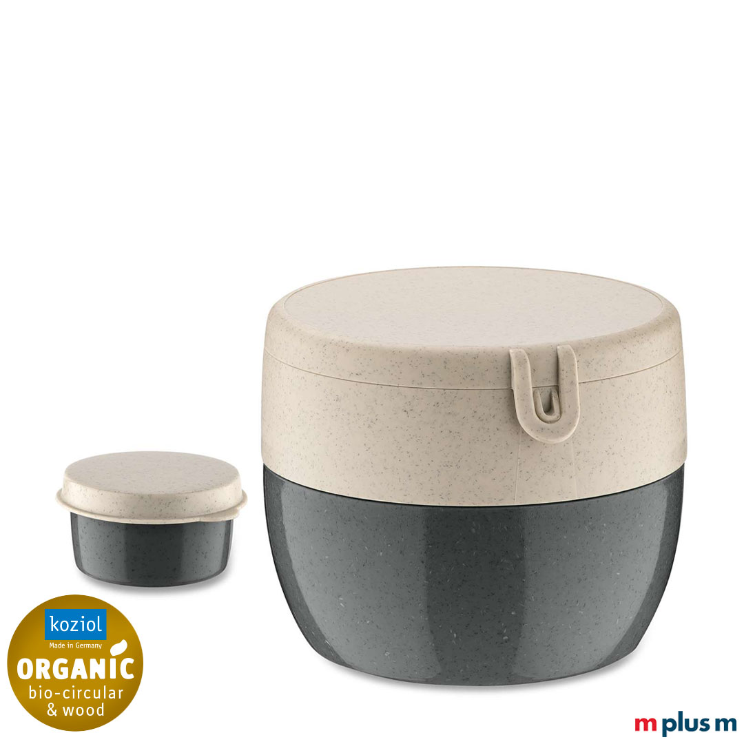 Koziol Bentobox M Bio Circular Lunchbox in der Farbe Dunkelgrau/Nature Ash Grey