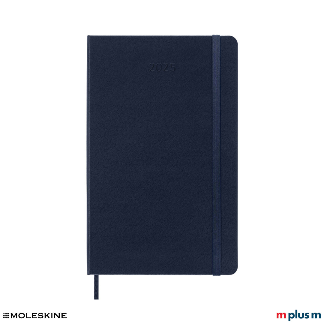 Personalisierbarer Moleskine Hardcover Wochenkalender 2025 L, Dunkelblau, mit Logo-Druck