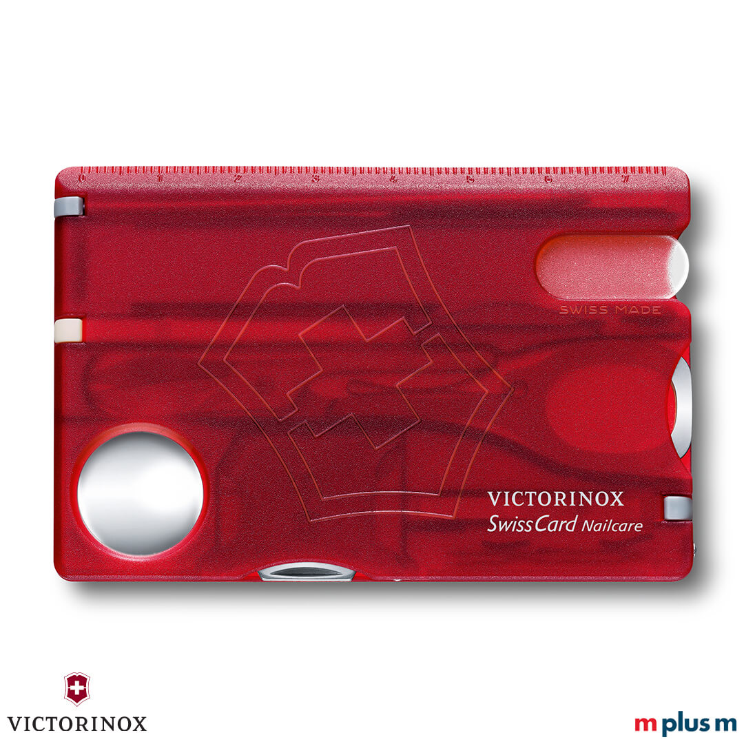Victorinox Swiss Card Nail Care in Transparent Rot Victorinox Swiss Card Nail Care in Transparent Rot