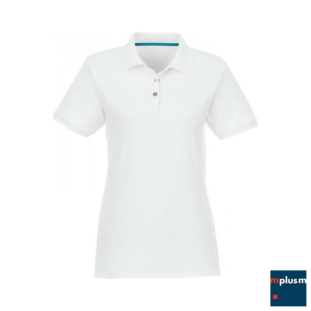 GOTS zertifiziertes Poloshirt in Weiß mit Logodruck