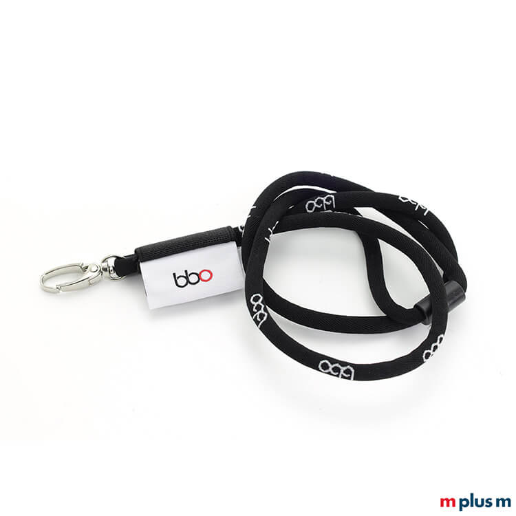 Tube Flag Kordel Lanyard Schlüsselband Schwarz mit Einwebung Schwarzes Kordel Schlüsselband Tube Flag Lanyard mit Logo Einwebung in der Kordel (auf Anfrage)