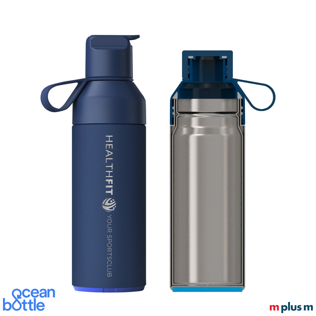 Sportflasche Ocean Bottle Go 500ml, doppelwandig vakuumisoliert, aus recyceltem Material