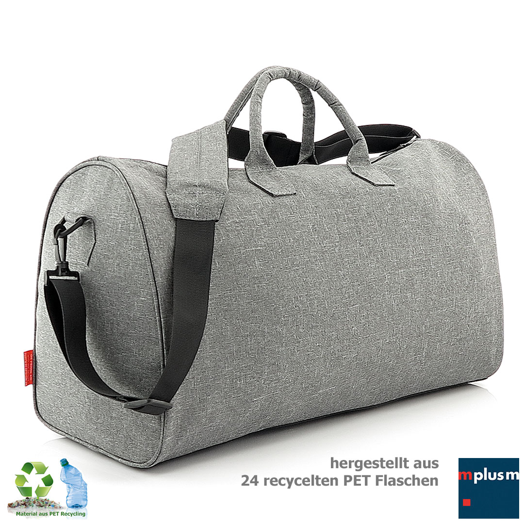 Schöne Reisetasche, nachhaltig aus recycelten PET Flaschen und in 3 Farben mit Logo-Druck lieferbar.