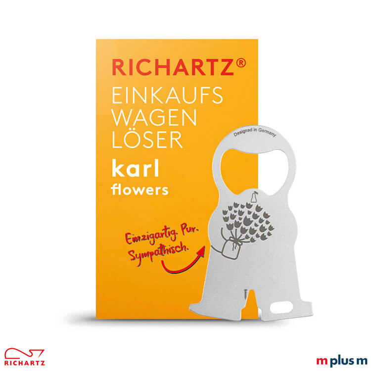 karl flowers Klappkarte Der Einkaufswagenlöser karl flowers kommt in der Einzelverpackung.