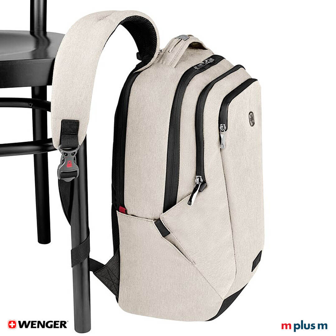 Wenger MX Light Laptop Rucksack Sand Security Belt Diebstahlschutz am Wenger MX Light Laptop Rucksack