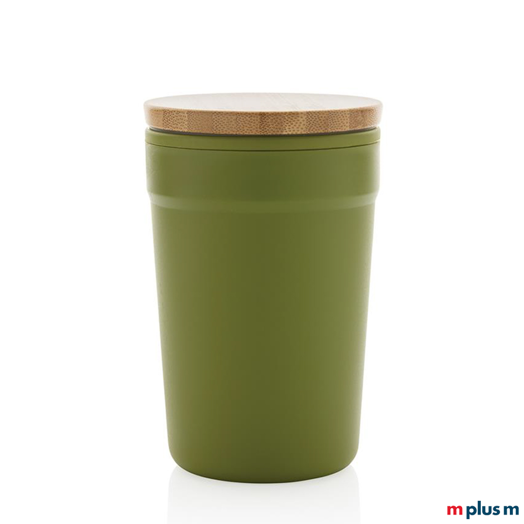 ToGo Becher Cup in der Farbe Grün zum mitnehmen für unterwegs mit zeitlosem Design