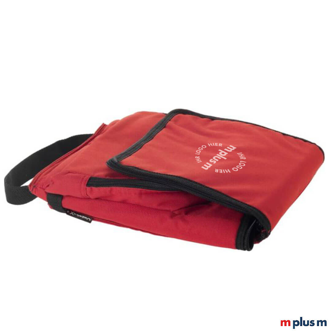 Rote-Falt-Kuehltasche-Werbeartikel Klein zusammenfaltbar: Rote Kühltasche Shoppy als Werbeartikel