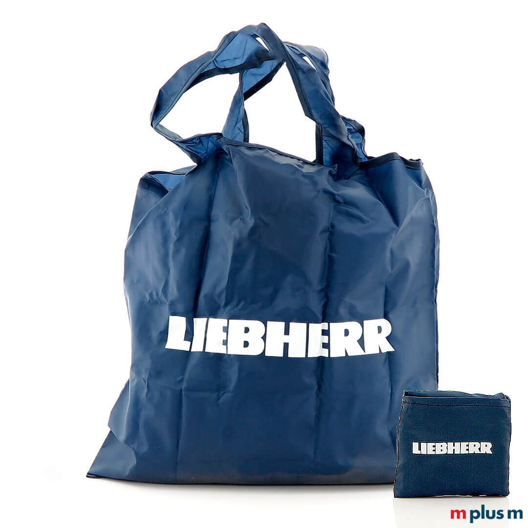 Recycling Falt-Shopper in Farbe Blau mit 1c Logo Druck Falt Shopper Einkaufstasche aus Recycling Material mit Logo bedrucken