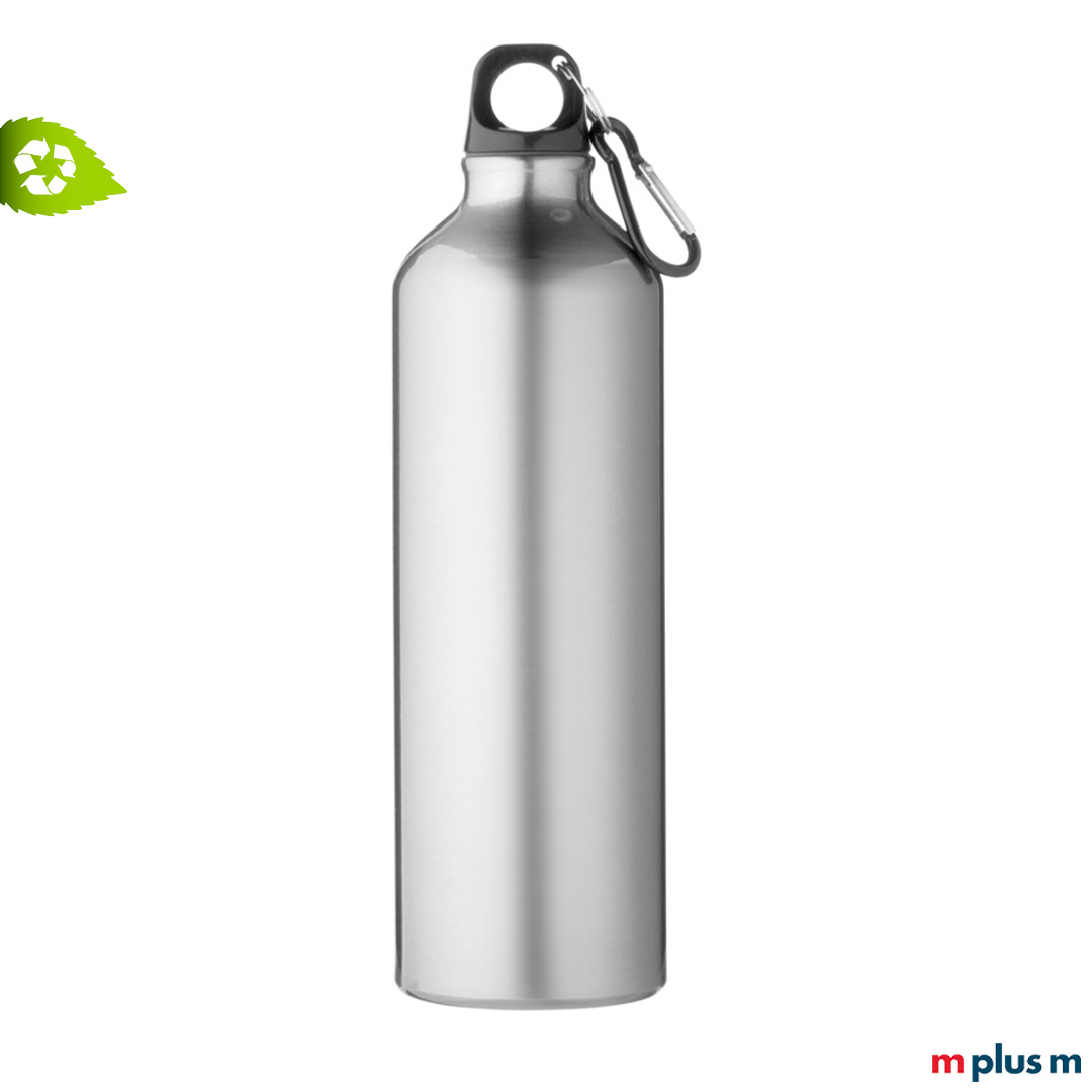Recycling Alu-Trinkflasche mit Logo-Druck