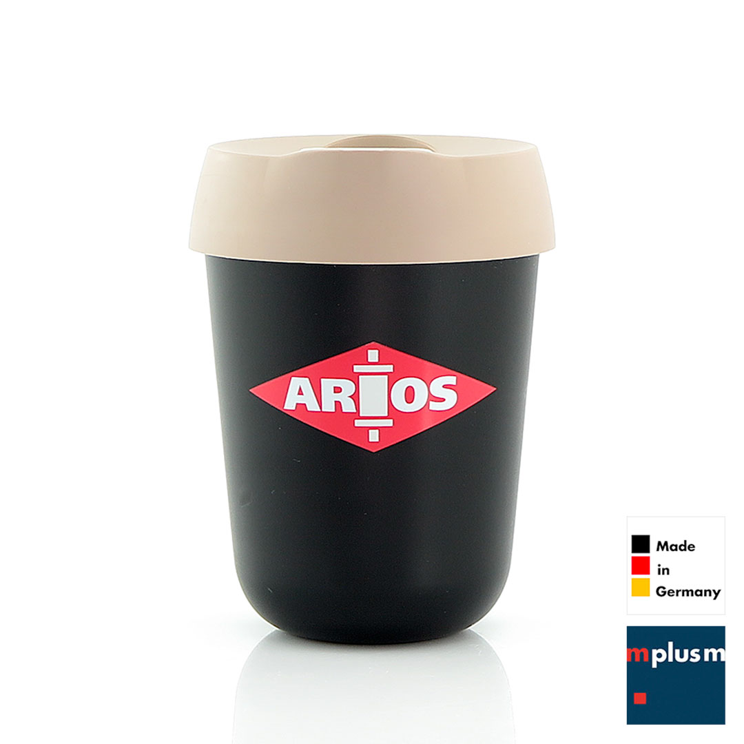 Nachhaltiger Kaffeebecher 'Cappuccino' mit 2c-Logo bedruckt