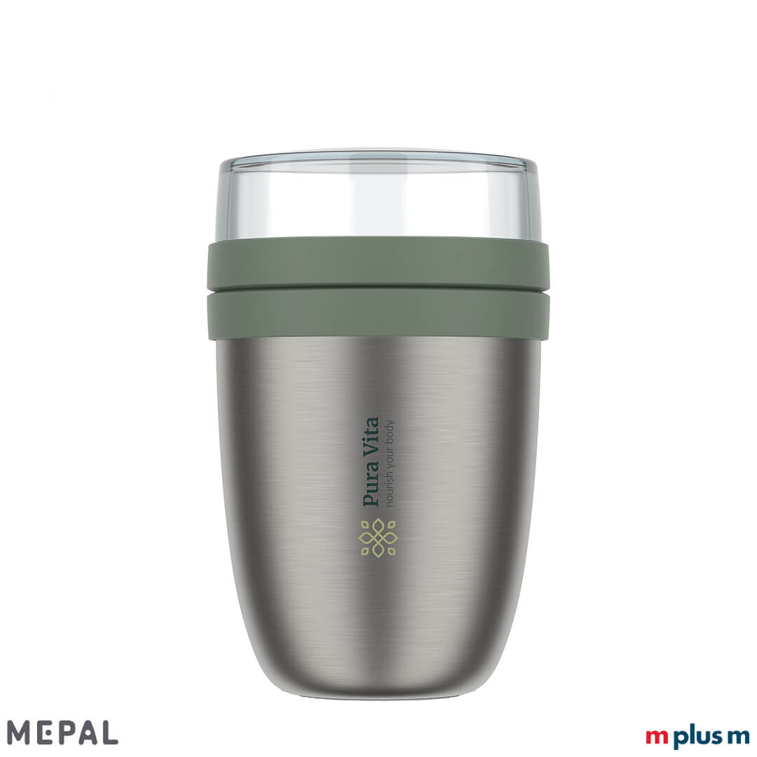 Lunchpot Ellipse von Mepal in der Farbe Nordic Sage – mit isoliertem Deckel, ideal für Suppe mit Croutons oder kalte Snacks Lunchpot Ellipse von Mepal in der Farbe Nordic Sage – mit isoliertem Deckel, ideal für Suppe mit Croutons oder kalte Snacks