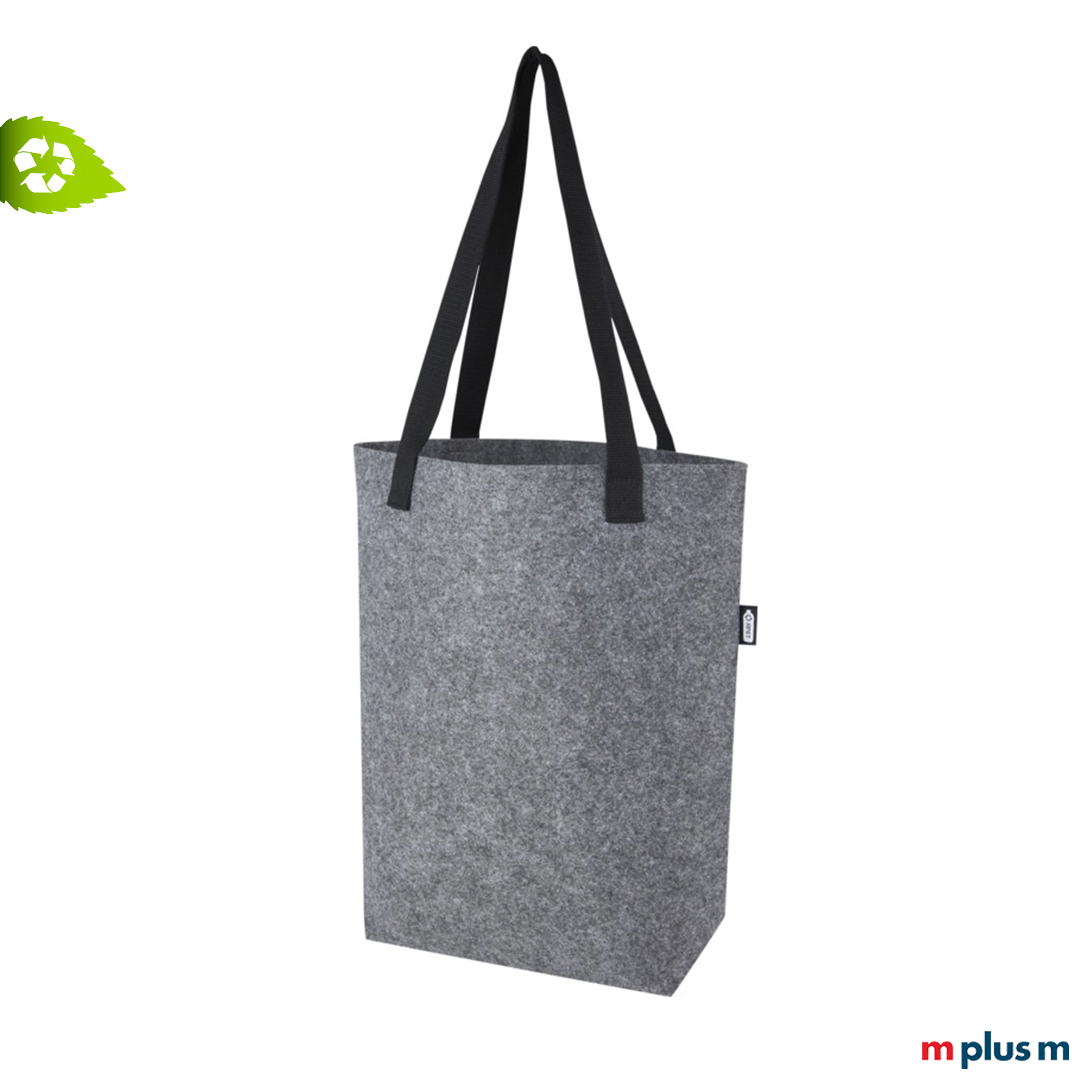 Umweltfreundliche Einkaufstasche aus ♻️ Recycling-Material mit individuellem Logo-Druck als Werbegeschenk