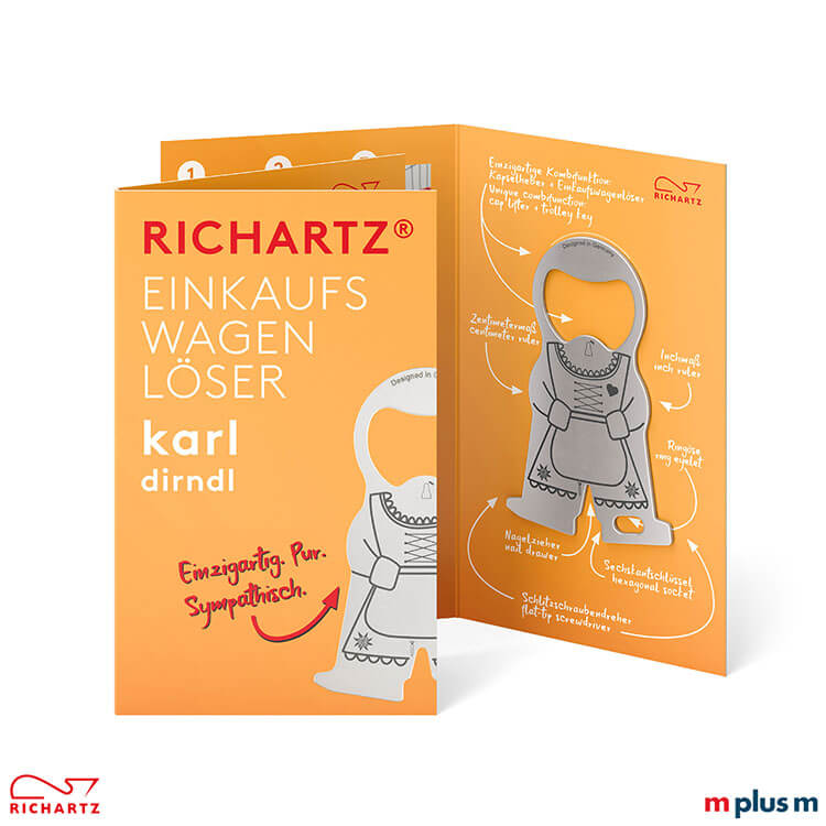 Giveaway mit Klappkarte: karl dirndl Mit Standard-Motiv oder auch individuell zu gestalten: Klappkarte beim karl dirndl