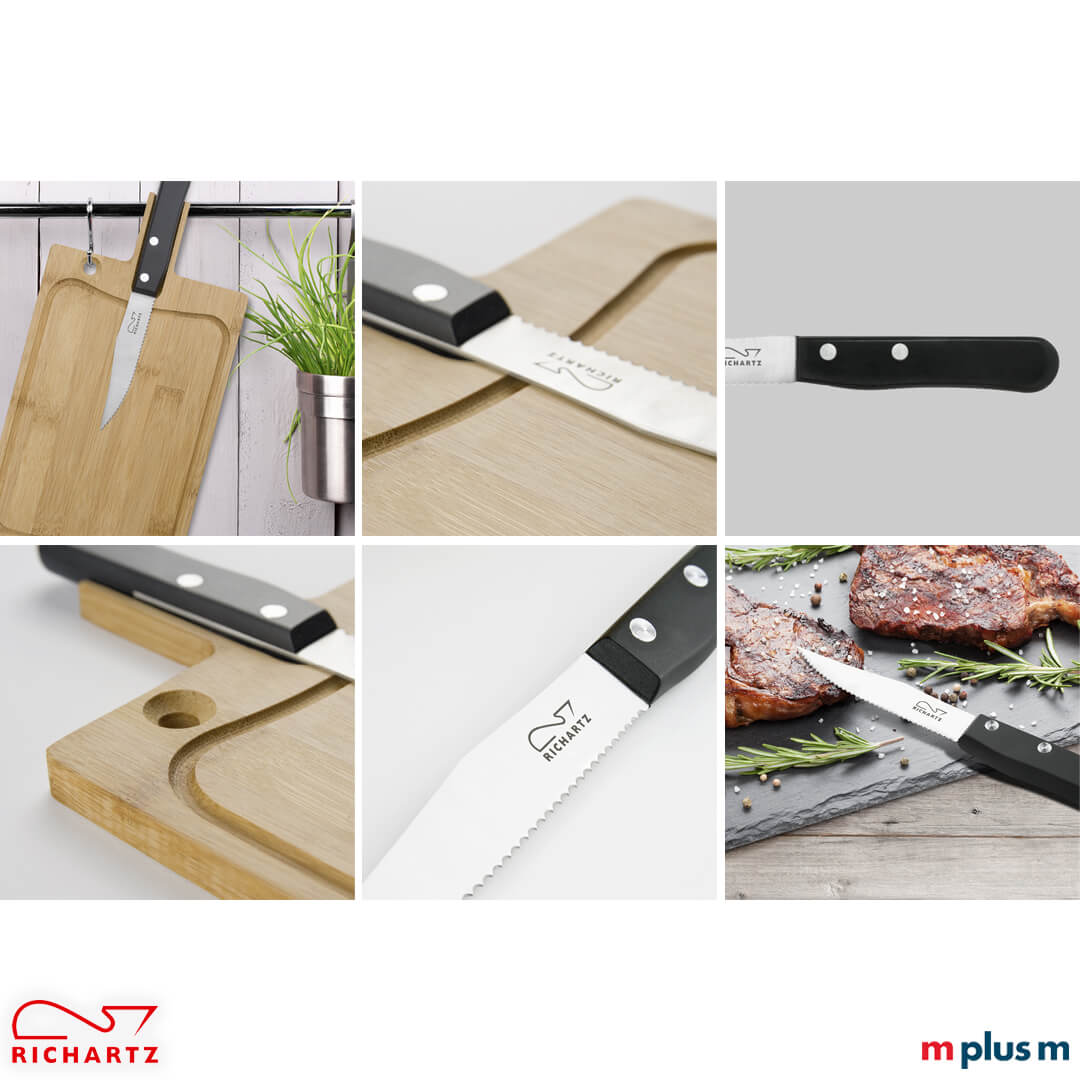 Richartz Steakmesser und Holzbrett Set