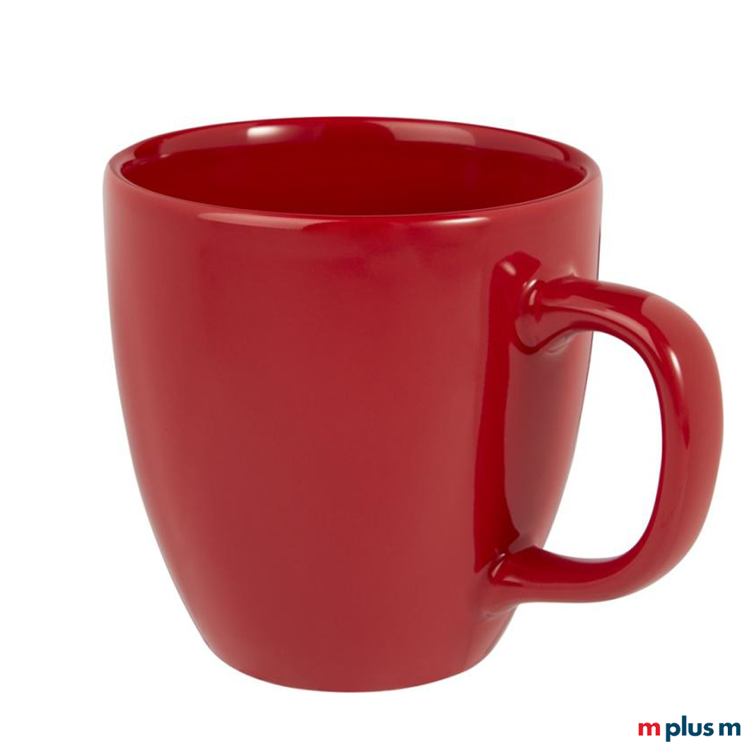 Teetasse aus Keramik in der Farbe rot zum bedrucken mit individuellem Motiv zum verschenken als nachhaltiges Werbemittel