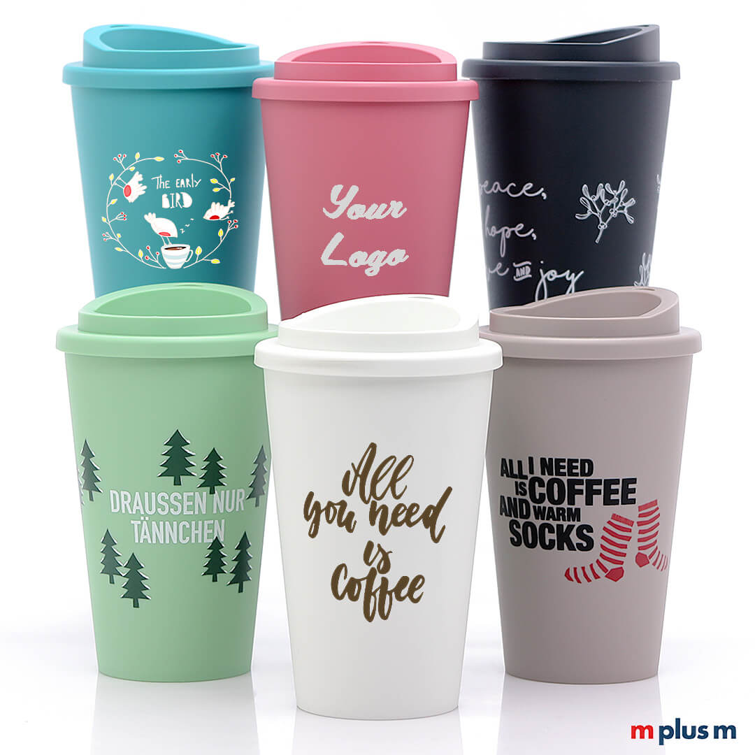 Nachhaltiger Kaffee Thermobecher mit Bio Plastik ✔︎ Aus Europa. spülmaschinenfest.
