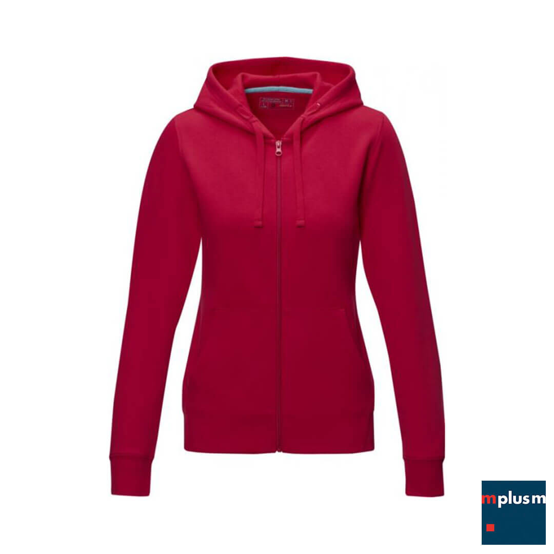 Rote Hoodie Jacke Ruby mit Logo bedrucken Rote Hoodie Jacke Ruby mit Logo bedrucken