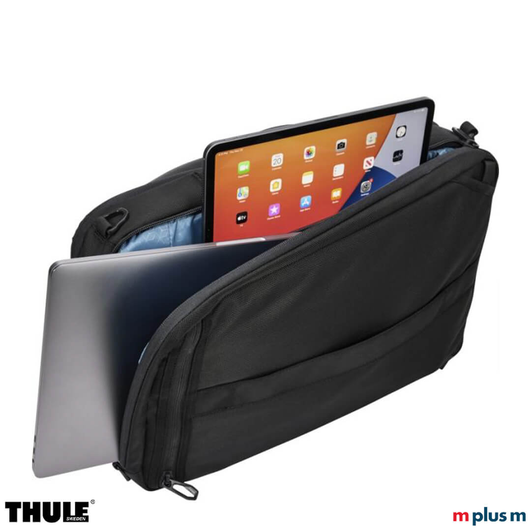 Thule-Accent-17l-aus-nachhaltigen-Material-bedruckt-mit-Logo-als-nachhaltiges-Werbegeschenk Accent Laptoptasche von Thule mit 16" Notebookfach und 10,5" Tabletfach zum bedrucken mit Logo als nachhaltiges Werbegeschenk für Mitarbeiter und Kunden