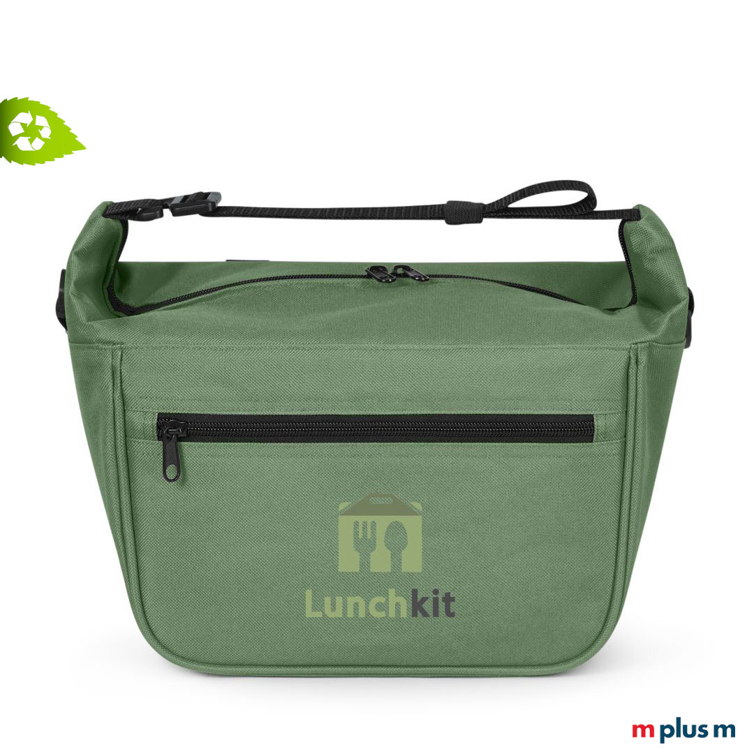 LunchBike Lenkertasche im Grüm mit Logo Druck Isoliertasche für den Fahrradlenker als Wewrbeartikel mit Logo Druck