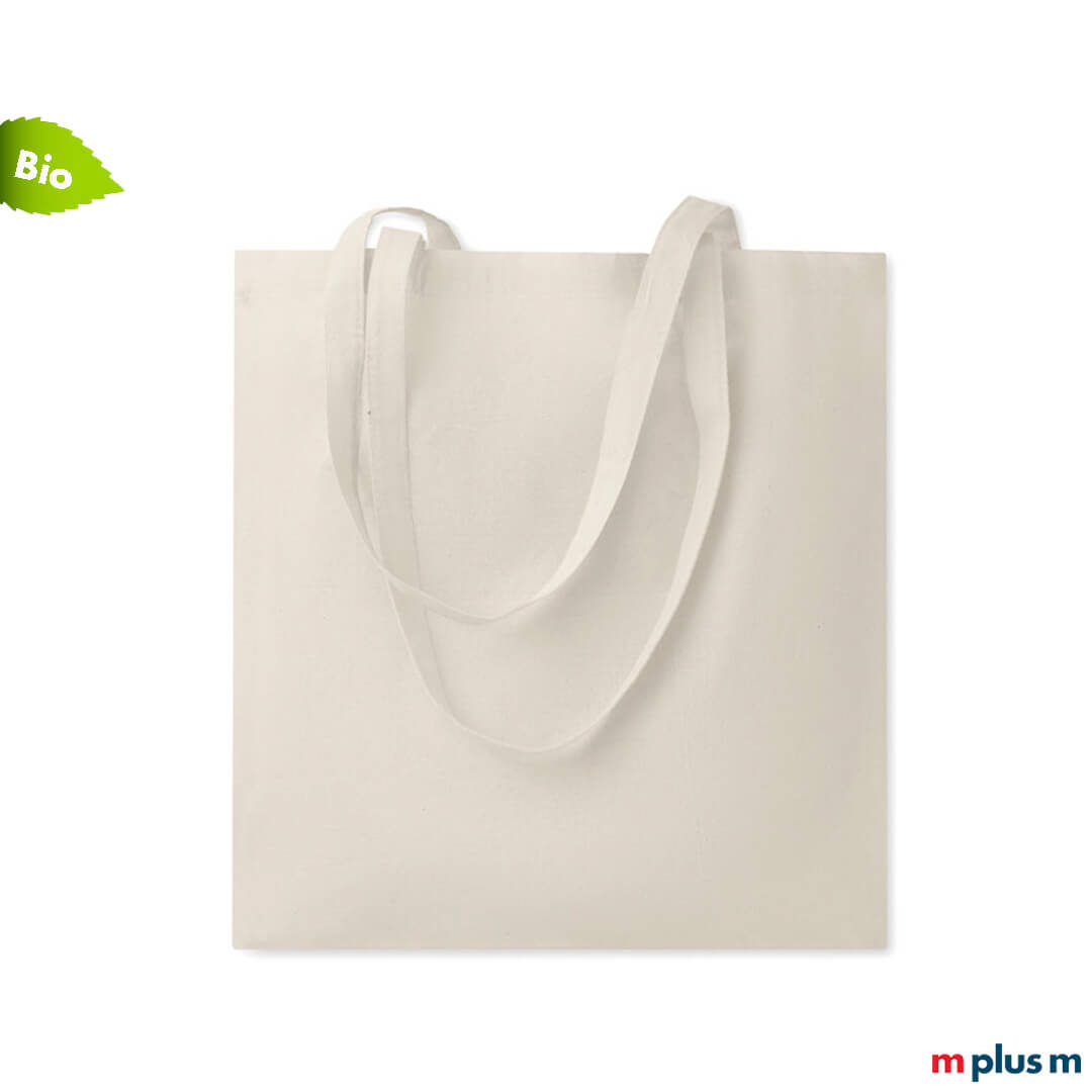 Beige Einkaufstasche aus Bio-Baumwolle Beige Einkaufstasche aus Bio-Baumwolle