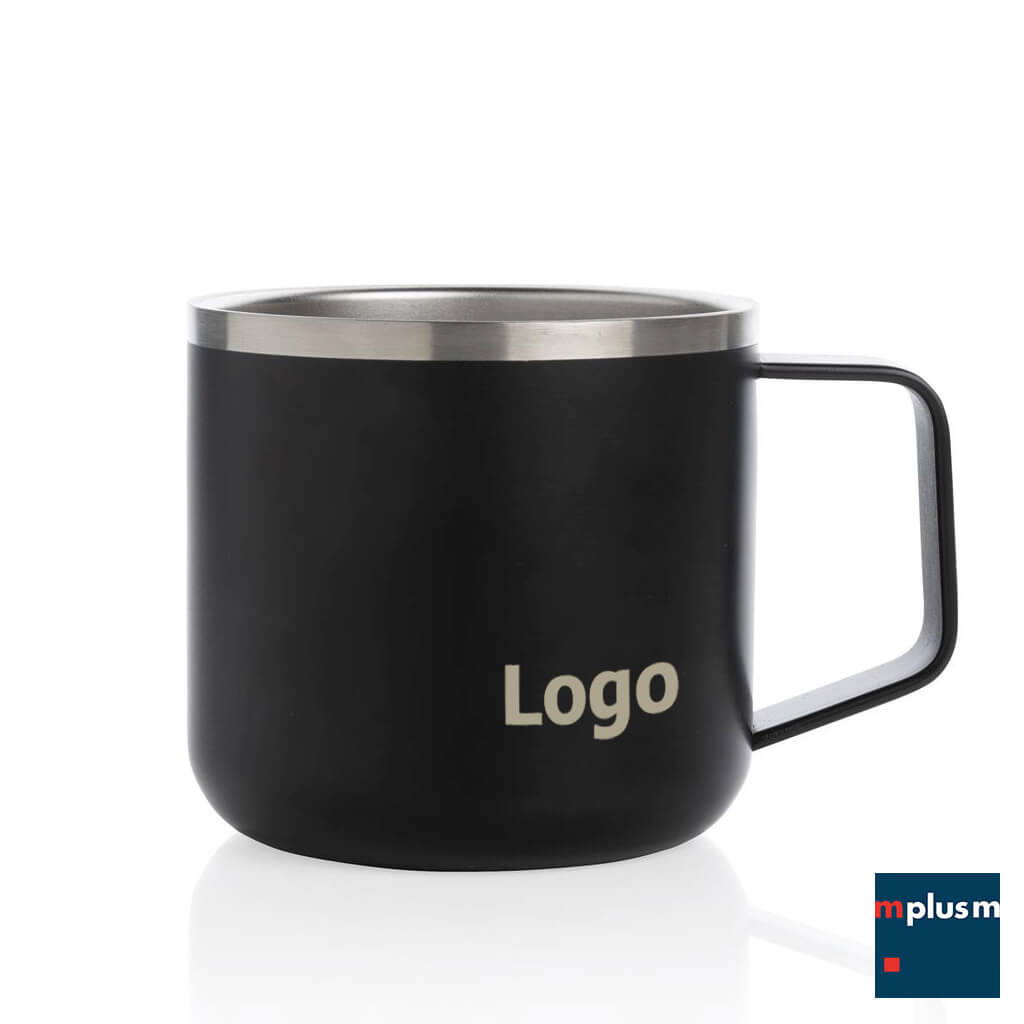 Edelstahl Thermotasse als Werbeartikel mit Logo zu bedrucken