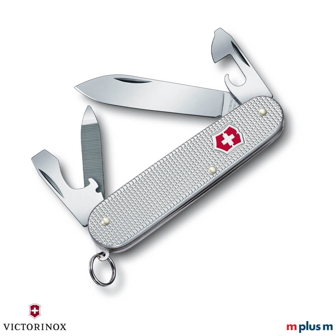 Schweizer-Taschenmesser-von-Victorinox-mit-eigenem-Logo-als-Werbegeschenk-RE Schönes Schweizer Taschenmesser 'Cadet Alox' von Victorinox. Mit eigenem Logo als Werbegeschenk oder nachhaltigen Werbeartikel gestalten.
