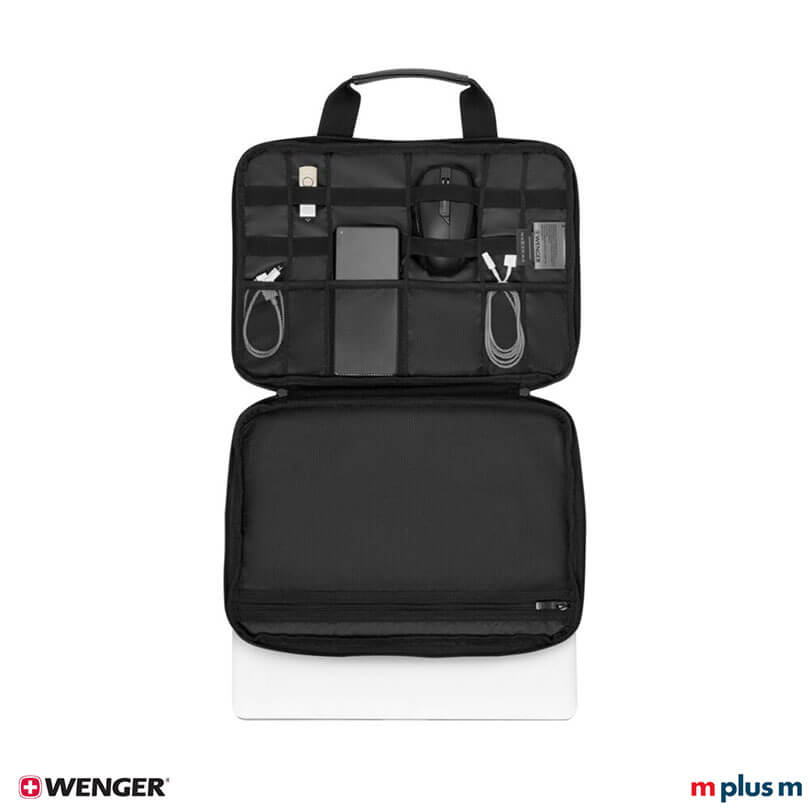 Wenger Guyde 14 Notebook Tasche schwarz mit zwei Griffen für bequemes Tragen, moderne Businesshülle hochwertig mit Logo Druck personalisieren Wenger Guyde 14 Notebook Tasche schwarz mit zwei Griffen für bequemes Tragen, moderne Businesshülle hochwertig mit Logo Druck personalisieren