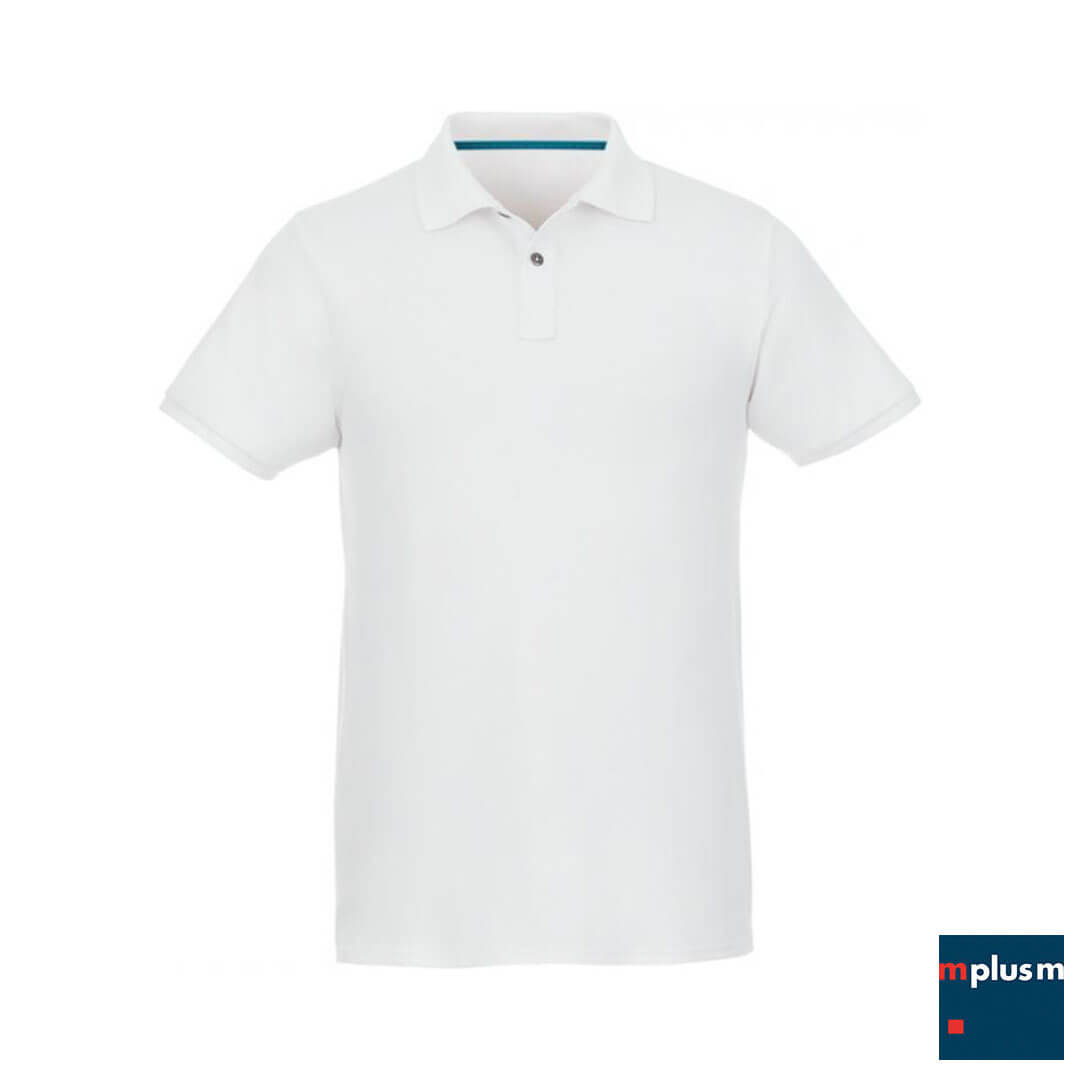 Auch in weiß lieferbar: Poloshirt mit zertifizierter Baumwolle und Logodruck Auch in weiß lieferbar: Poloshirt mit zertifizierter Baumwolle und Logodruck