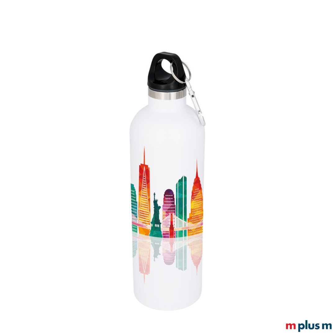 360 Grad Digitaldruck auf Alpine Thermo Trinkflasche als Werbeartikel