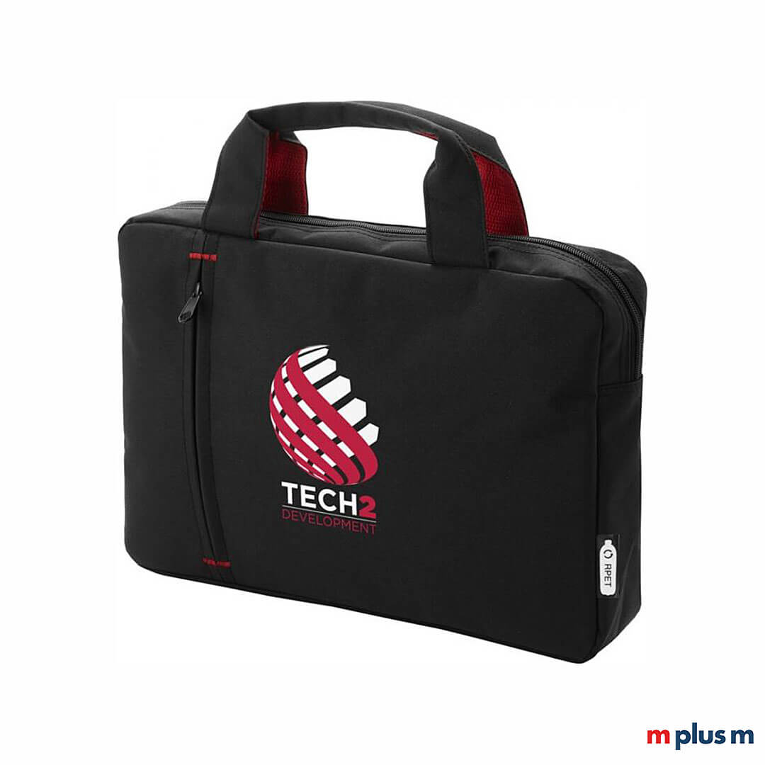 Schwarze Laptop-Tasche mit Ihrem Logo bedrucken
