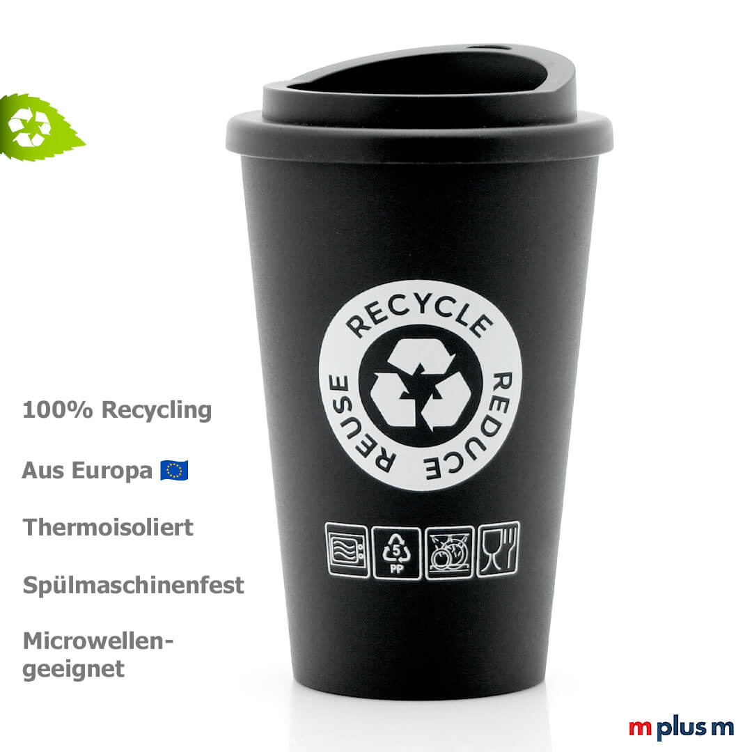 Green Coffee Shop Coffee To Go Becher ADV Recycling Coffee To go Becher aus Europa mit individuellem Aufdruck. Spülmaschinenfest.