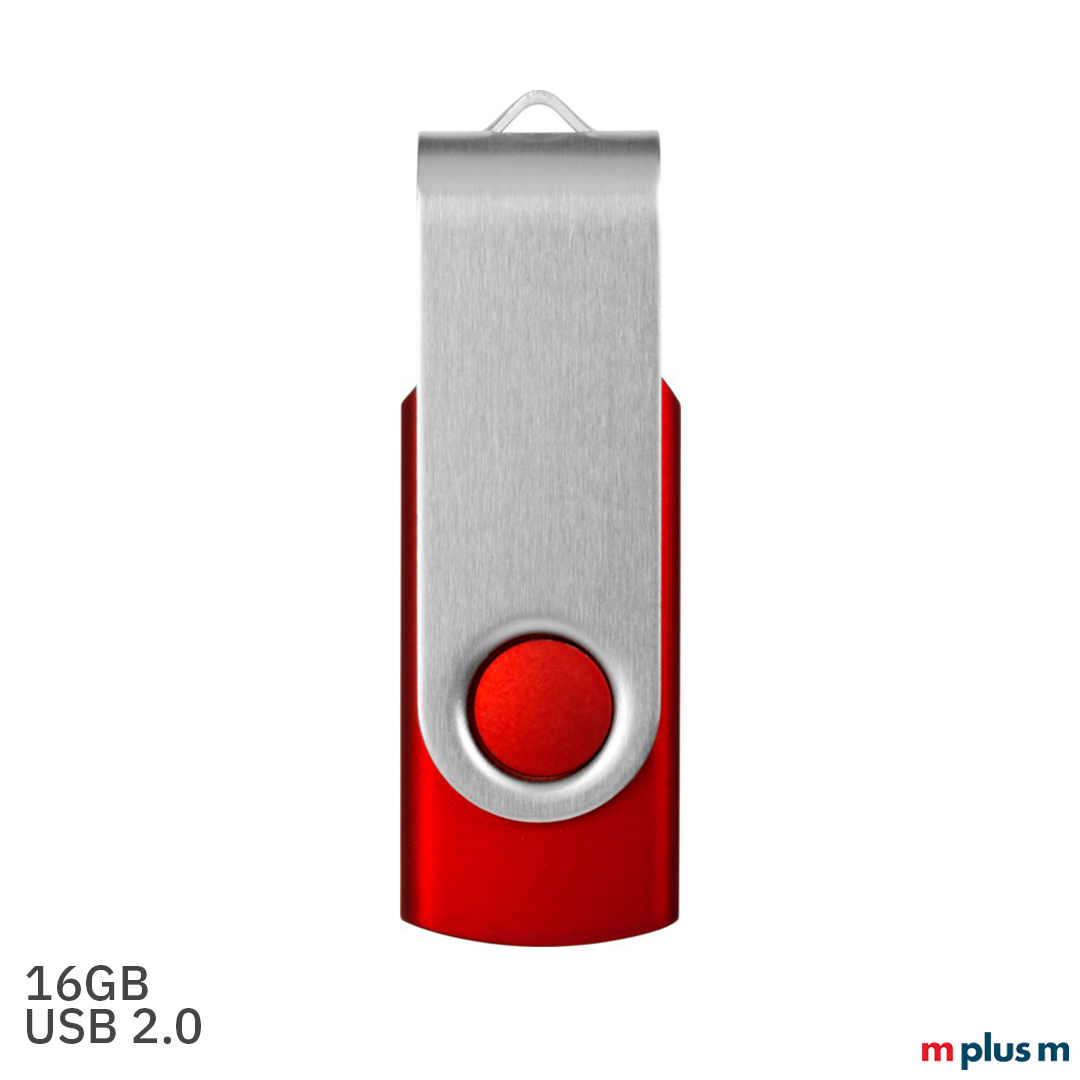 Roter Rotate USB Stick mit Logo-Druck