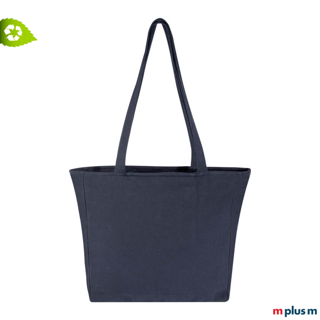 Große Recycling ♻️ Stofftasche Frida in Farbe Navy als Werbetasche Große Recycling ♻️ Stofftasche Frida in Farbe Navy als Werbetasche mit Logo Druck