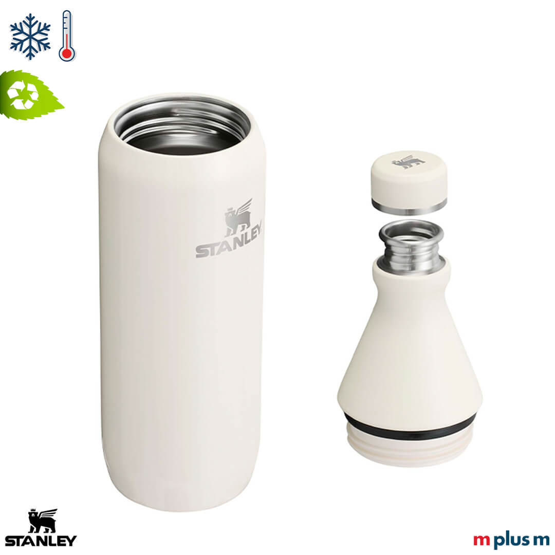 Stanley All Day Slim 600ml Thermosflasche Creme – recycelter Edelstahl, mit Logo individuell bedrucken