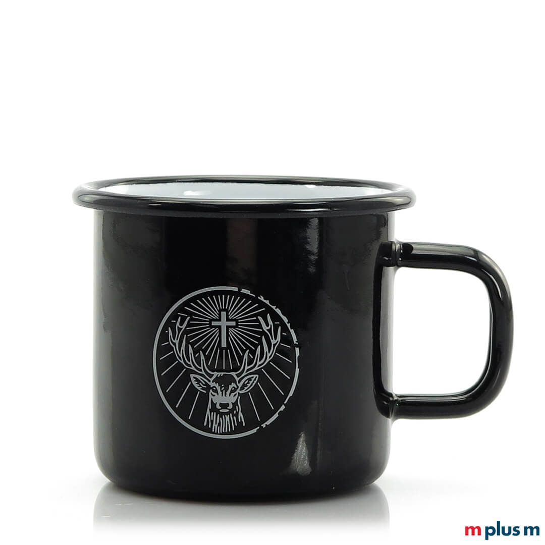 Schwarze Emaille Tasse Mars Hisch Schwarze Emaille Tasse Mars spülmaschinenfest zu bedrucken