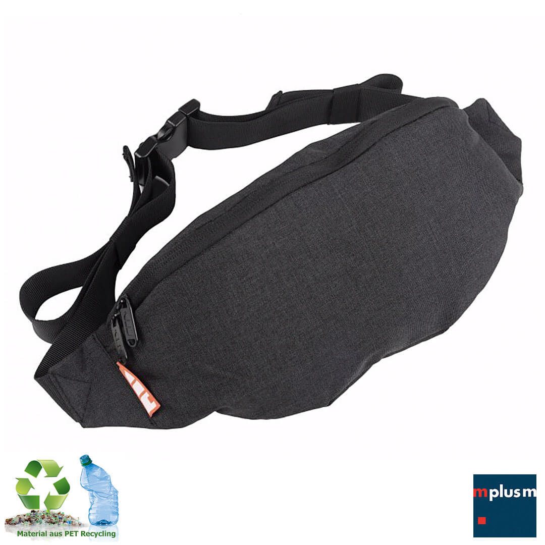 Nachhaltige-Bachtasche-mit-Logo-bedrucken Nachhaltige Gürteltasche bzw. Bauchtasche aus PET Recycling Material. Ab 50 Stück mit logo zu bedrucken.