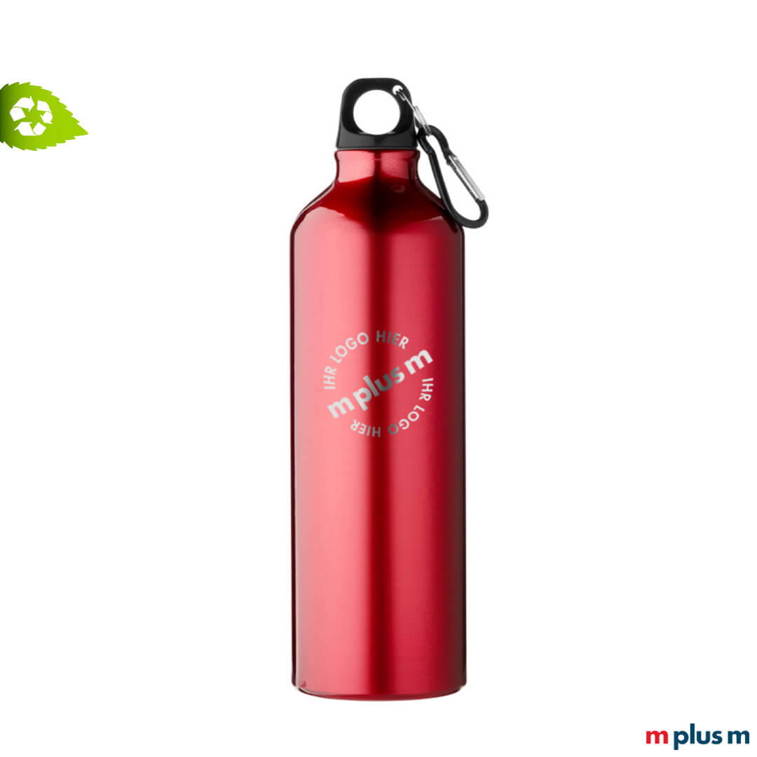 rote Nachhaltige Alu Trinkflasche mit Ihrem Logo bedrucken