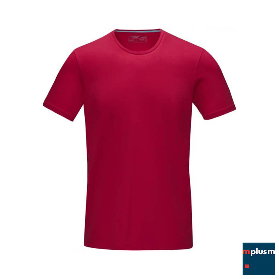 Rotes-T-Shirt-fur-Herren-mit-eigener-Werbung-bedrucken-RE T-Shirt mit Rundhalsausschnitt für Herren mit Logo bedrucken
