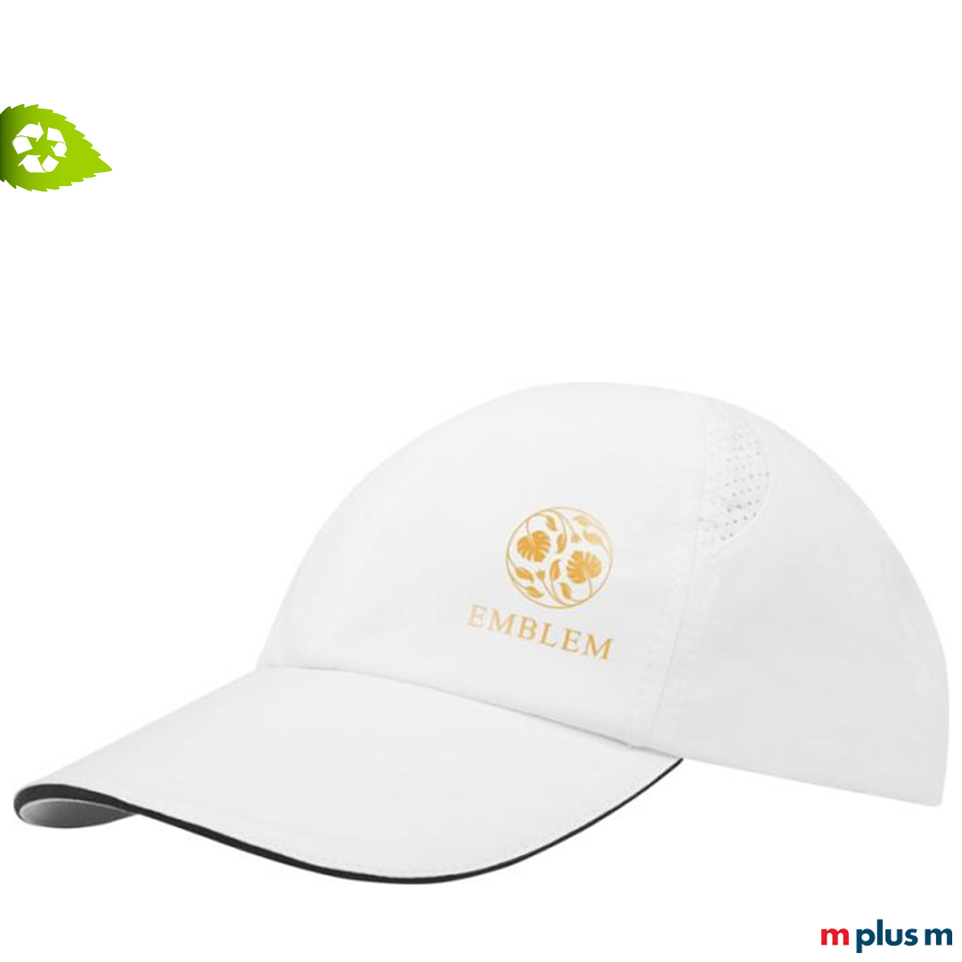 Weiße Kappe bedruckt mit Motiv als nachhaltiges Giveaway