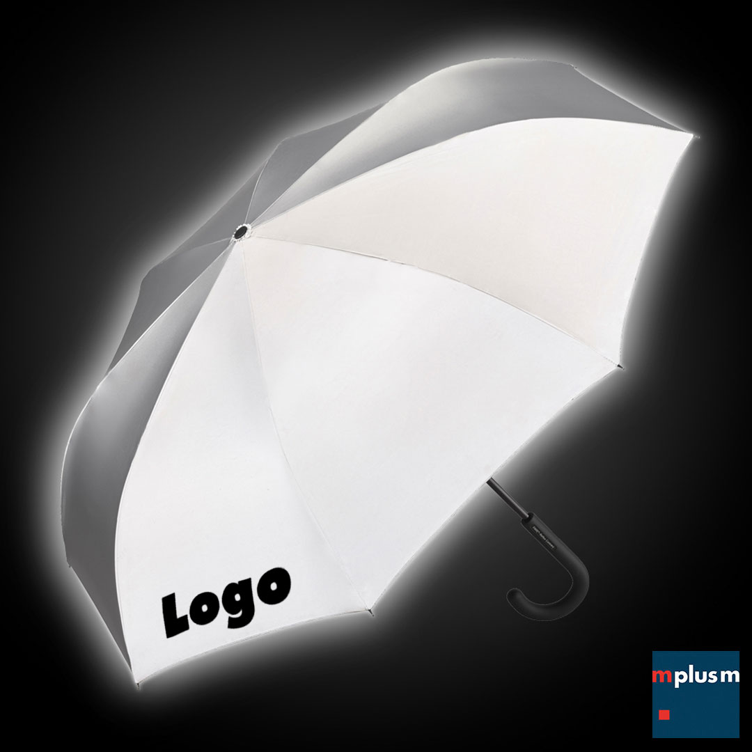 Reflektierender Regenschirm in kleinen Stückzahlen mit eigenem Logo bedrucken