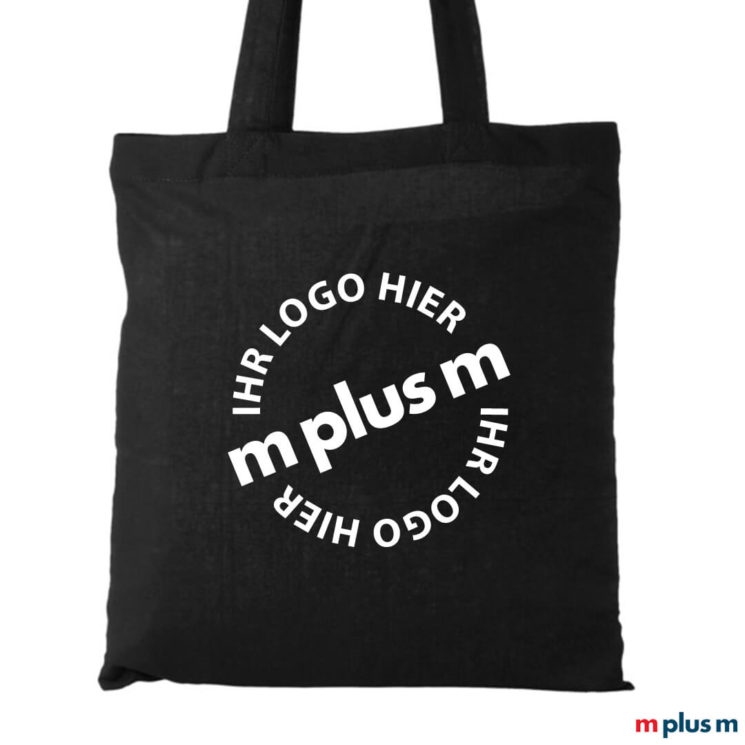 Stofftasche in schwarz mit Ihrem Logo bedrucken Stofftasche in schwarz mit Ihrem Logo bedrucken