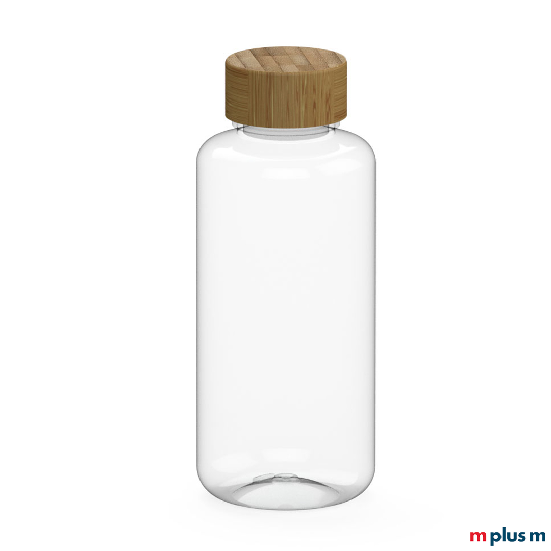 Die 'Natural' Trinkflasche made in Germany hat einen hochwertigen Bambusdeckel und eine große Öffnung für leichtes Befüllen und Reinigen der Flasche.