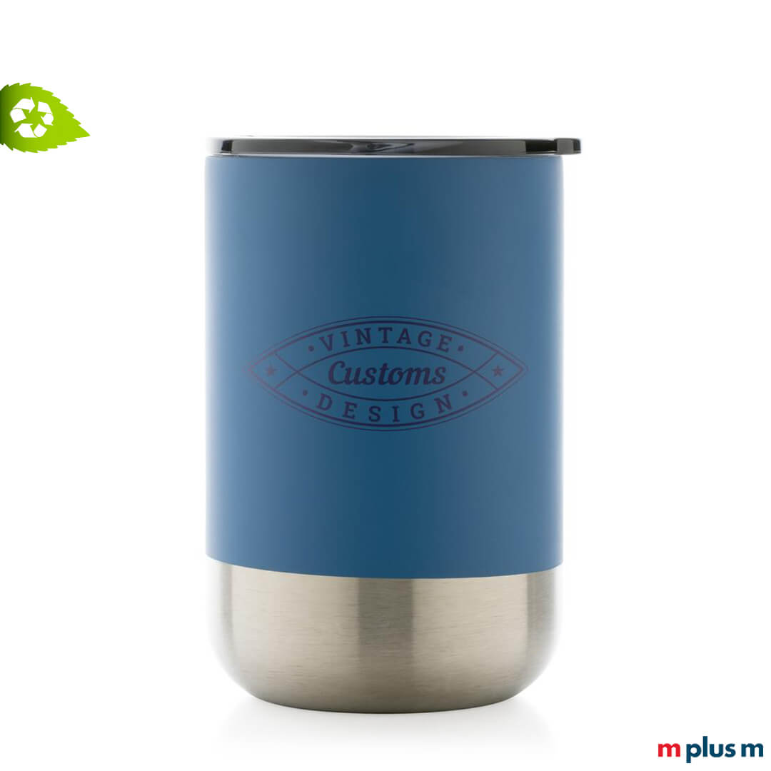 ndividualisierter-Becher-aus-nachhaltigem-Edelstahl-als-umweltfreundlicher-Marketingartikel Nachhaltiger Becher aus recyceltem Edelstahl als Marketingartikel mit Logodruck