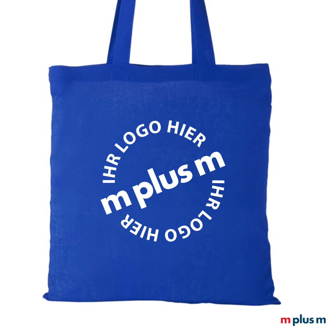 Blaue Stofftasche mit Ihrem Logo bedrucken Blaue Stofftasche mit Ihrem Logo bedrucken