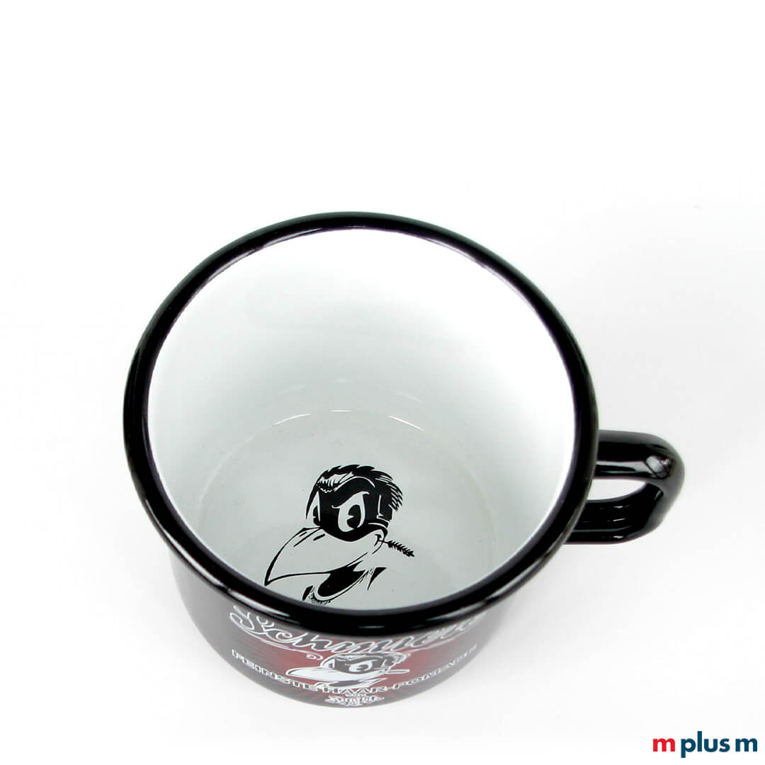 'Zeus' große Emaille Tasse Schwarz